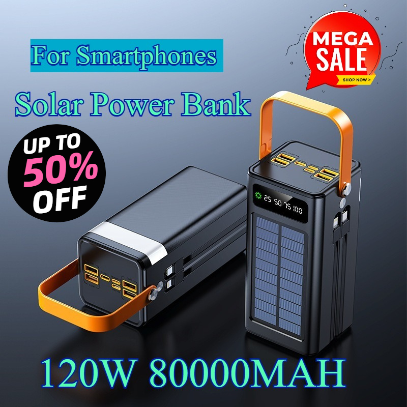 Outdoor Power Lead - 80000mAh Solar Power Bank 120W Super