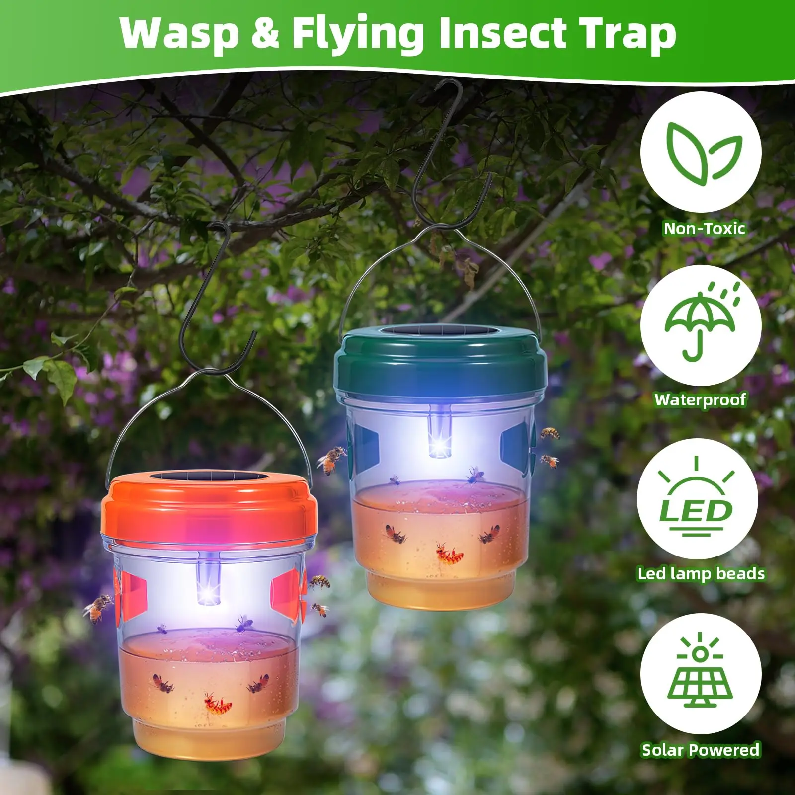 4 Pack Wasp Trap Solar Powered - Outdoor Power Pack review and price