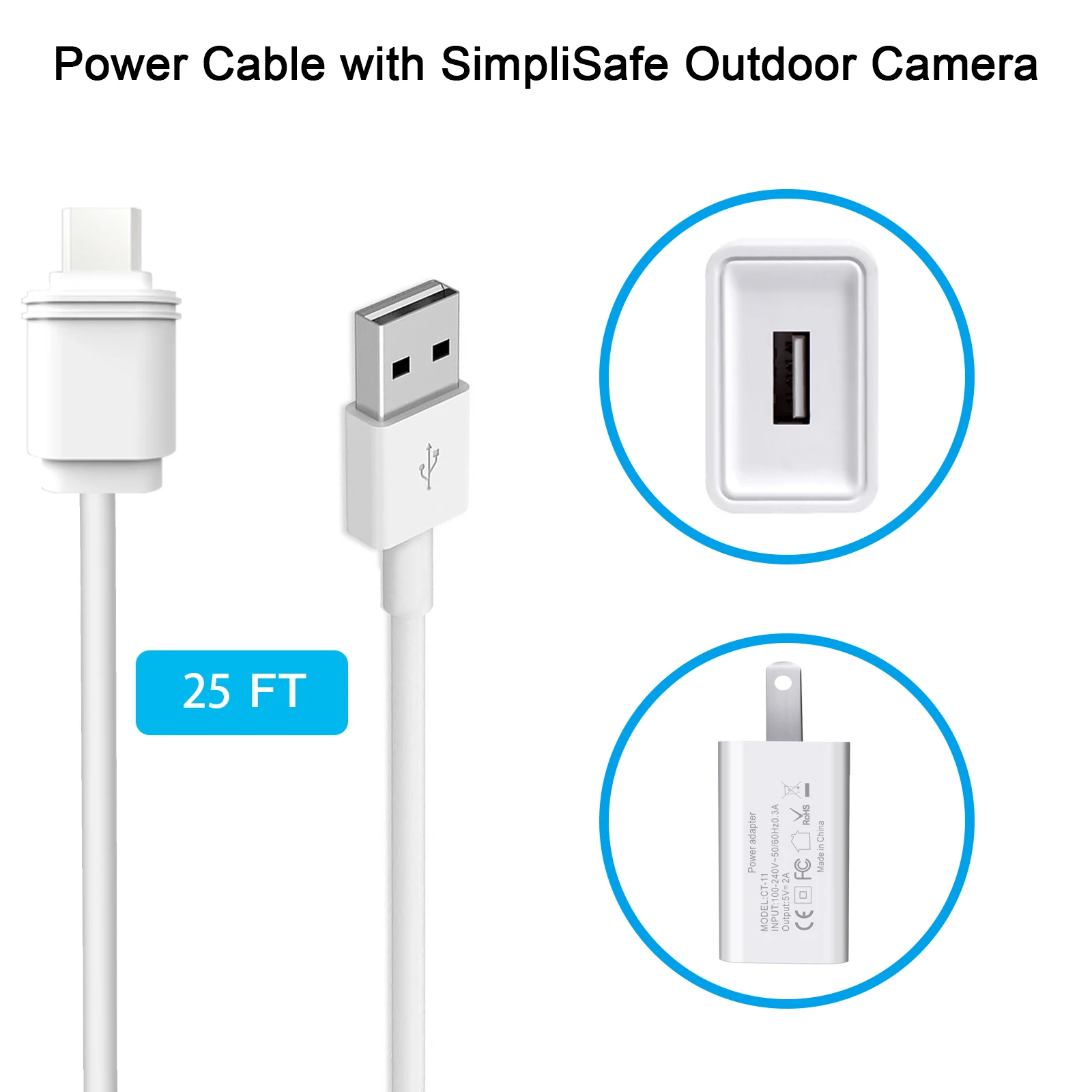 7.6m /25ft Charging Cable powe - Outdoor Power Lead review and price
