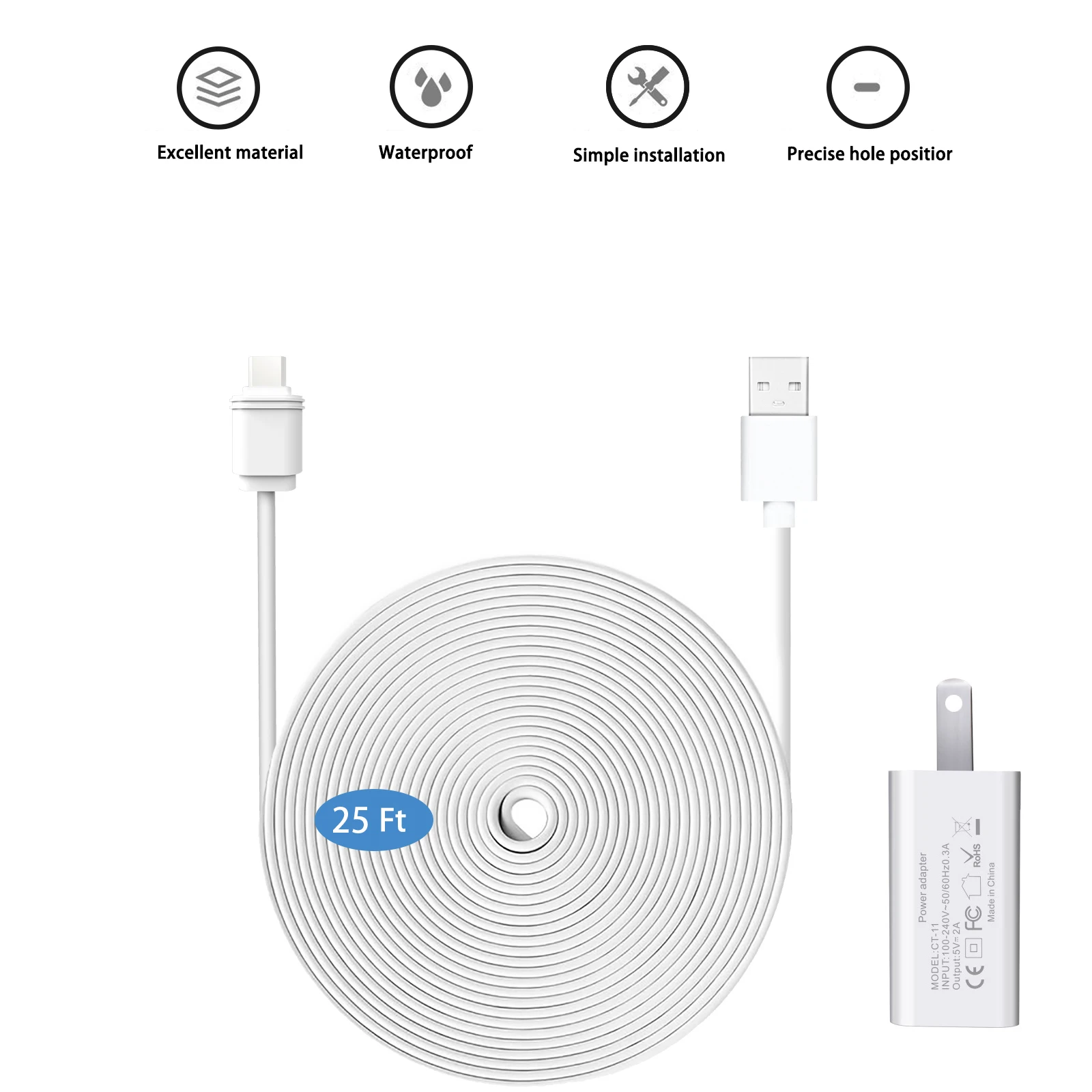 7.6m /25ft Charging Cable powe - Outdoor Power Lead review and price